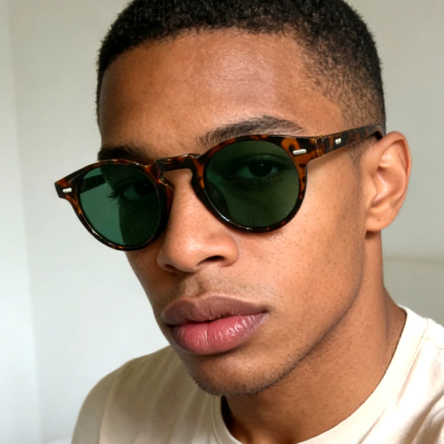 Cabecade Sonnenbrille, rund, Vollrand, Leopardenmuster, grün, braun, Unisex - Bild 4