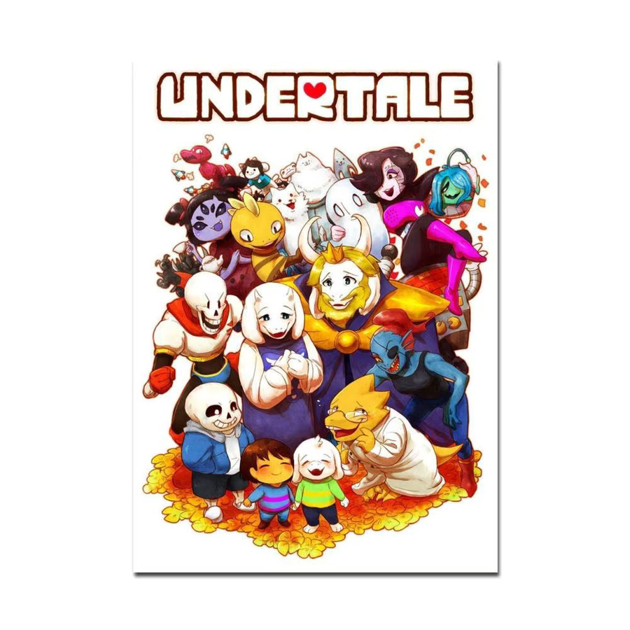 Undertale Anime Wandaufkleber aus wasserfestem Papier, Mehrfarbig, Rechteckig - Bild 7