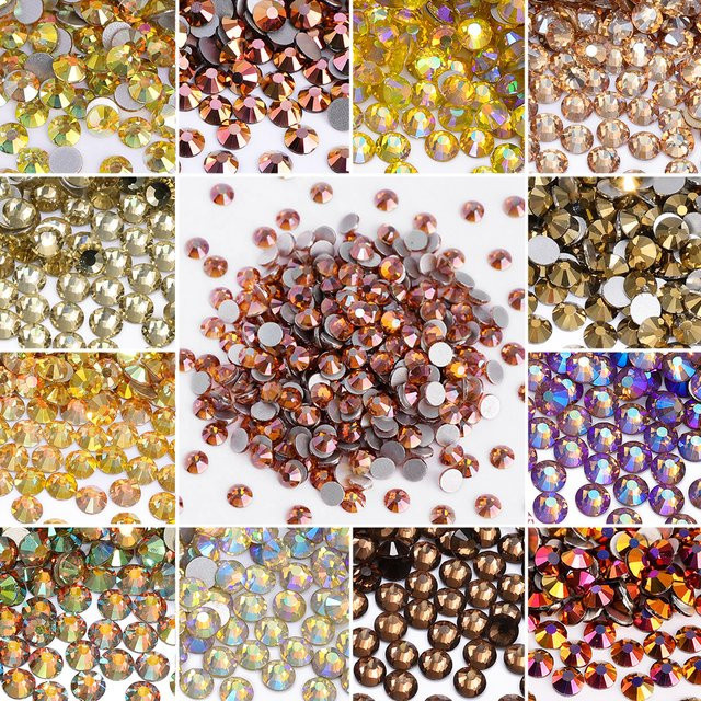 QIIY Glas Strasssteine Flatback Kristalle in Multicolour für Nail Art und Kleidung - Bild 1
