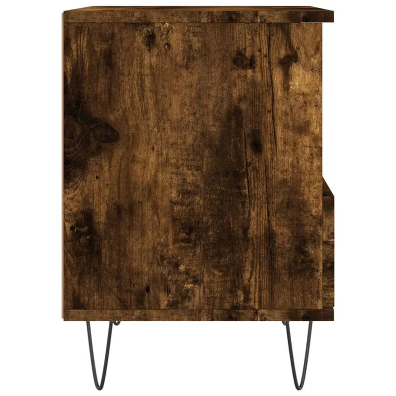 Vidaxl Nachttisch in Braun im Industrial Design aus Holzwerkstoff und Metall, B/T/H: 40 x 35 x 50 cm - Bild 2