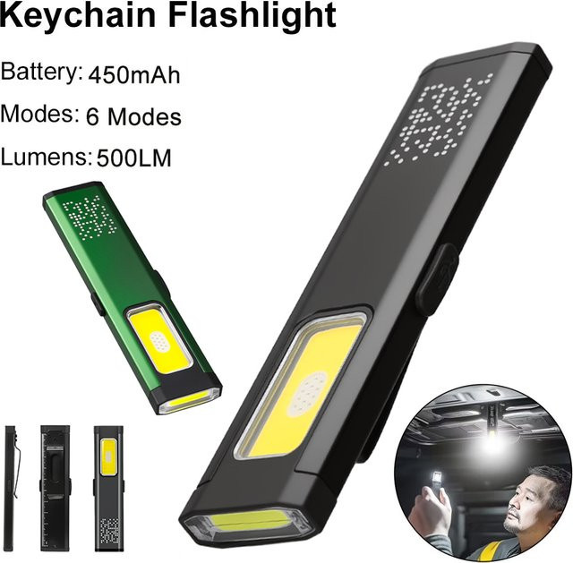 KDULIT Mini-LED-Taschenlampe, wasserdichte und wiederaufladbare Outdoor-Taschenlampe mit Magnetgriff in Schwarz - Bild 1