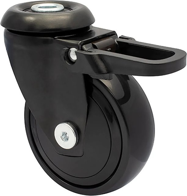 Wagner Design-Lenkrolle 3C mit Rückenloch Soft in Schwarz mit 75 kg Tragkraft und Ø 7,5 cm - Bild 1