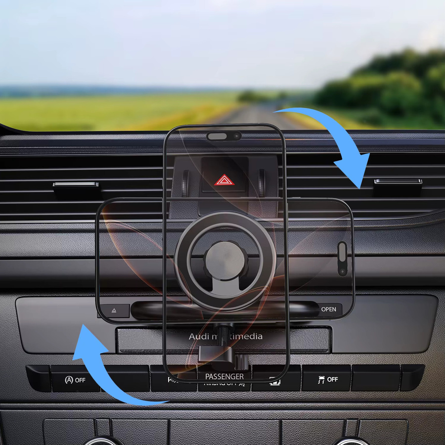 LRBH Metall-Telefonhalterung mit Anti-Shake-Magnet und CD-Steckplatz für MagSafe, kompatibel mit allen Mobiltelefonen - Bild 5