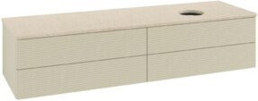 V&B Waschtischunterschrank Antao mit Frontstruktur in Botti-Grau lackiert, B/T: 160 x 50 cm - Bild 1