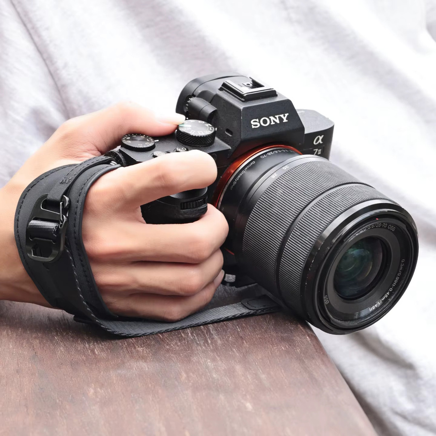 LVSHE Kamera-Handschlaufe aus Kunstleder für DSLR-Kameras, kompatibel mit Nikon, Canon, Fuji und Sony, Farben: Rot, Pink, Schwarz - Bild 5