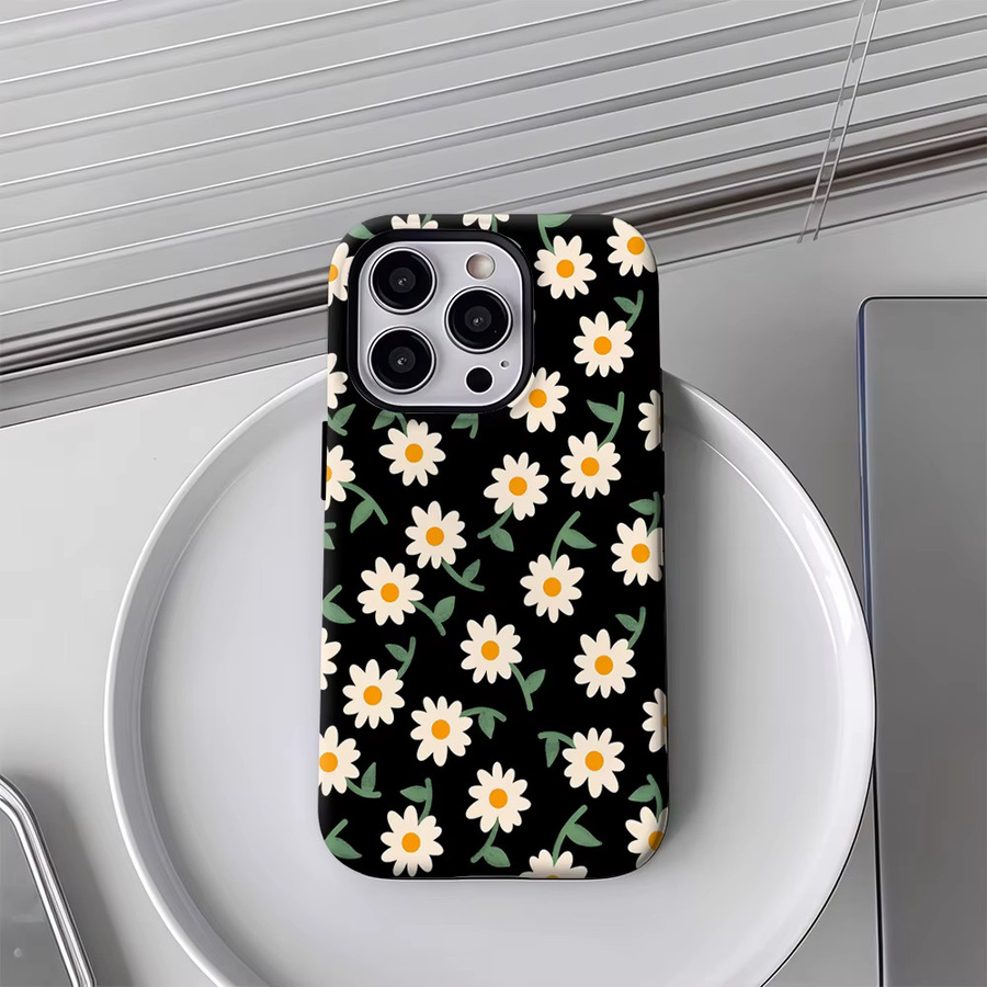 Potdemiel Noir Daisy Robuste Magnetische Handyhülle für iPhone 17 16 15 14 13 Pro Max Plus in Schwarz - Bild 5