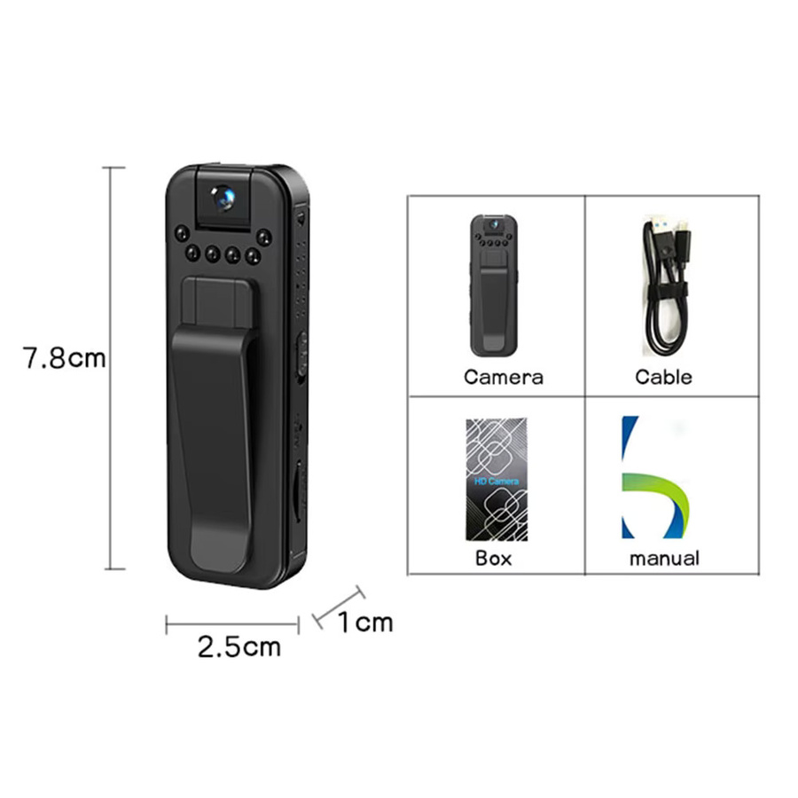 Mini HD Camcorder 1080P mit Nachtsicht und Infrarot in Schwarz - Bild 6