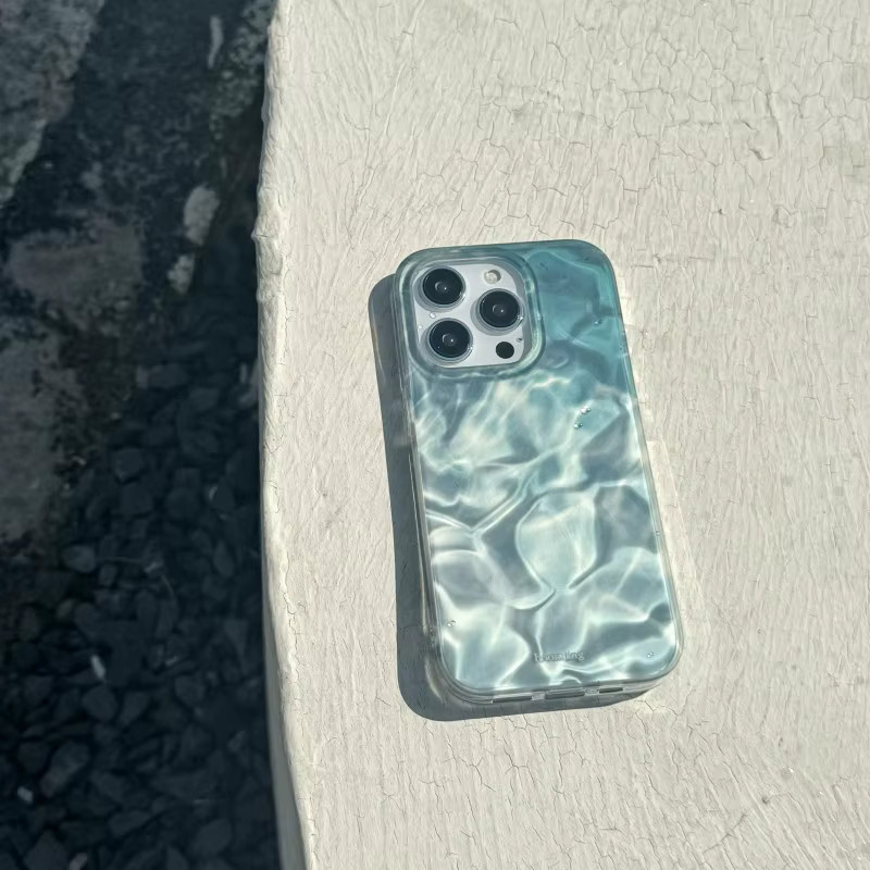 K'try Handyhülle mit Meerwasser-Effekt und Glitzer in Blau für iPhone 11 bis iPhone 16 Pro Max - Bild 2