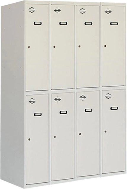 PROREGAL Spind Amego Kleiderspind mit 8 Abteilen aus Metall in Lichtgrau, H x B x T: 180 x 120 x 50 cm - Bild 1