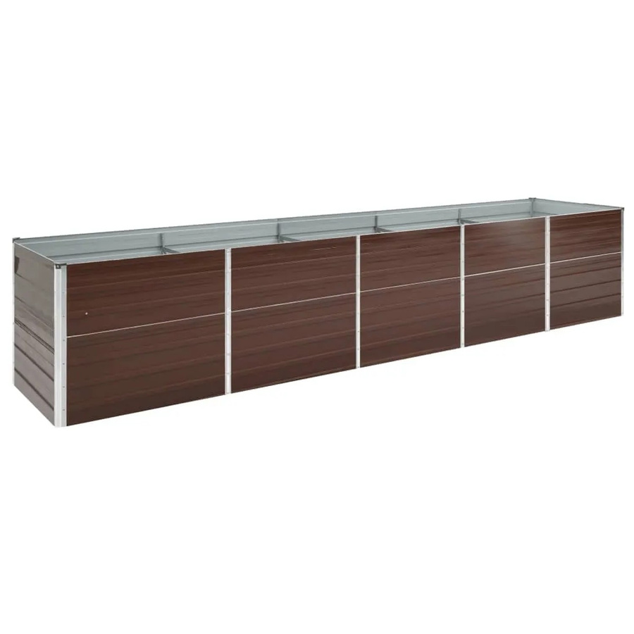 vidaXL Garten-Hochbeet aus verzinktem Stahl in Braun, B/T/H: 400 x 80 x 45 cm - Bild 2