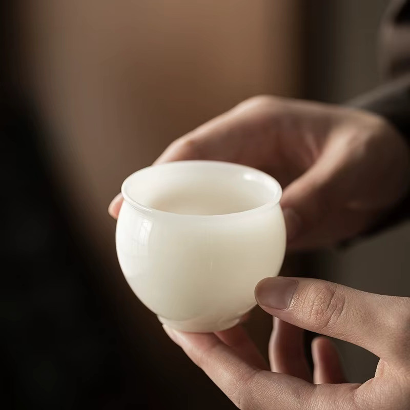 Weiße Keramik-Teetasse im Bambus-Stil für dein Gongfu-Tee-Set - Bild 2