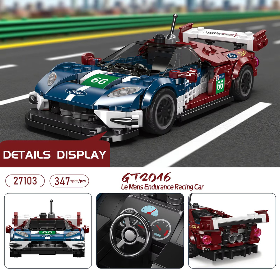 Mould King 27103 NO.Leman Endurance Sport Auto Bausteine Set mit 347 Teilen in Mehrfarbig - Bild 2
