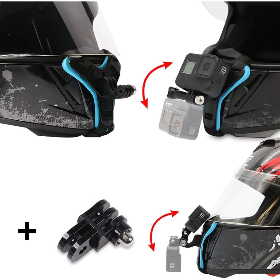 Motorrad Helm Kinnriemen Halterung für GoPro Hero 13 12 11 10 9 8 Insta360 AKASO SJCAM DJI Osmo Action Kamera Zubehör - Bild 4