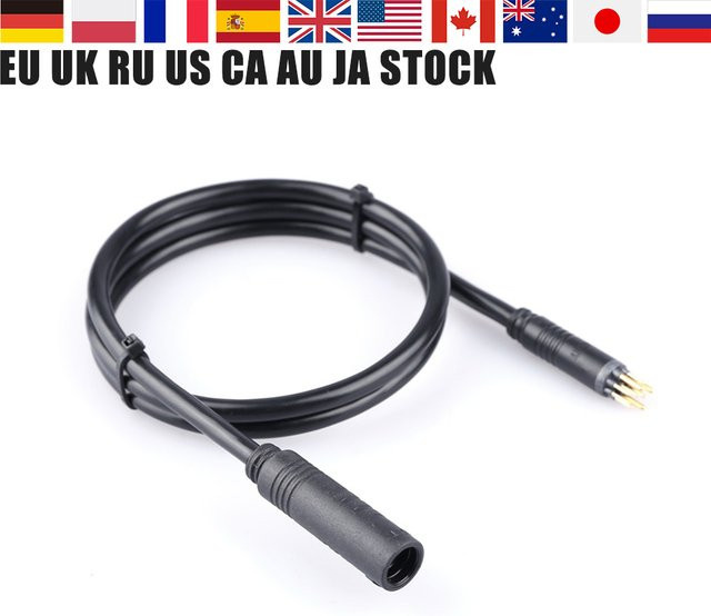 BAFANG 9-Pin-Radmotor-Verlängerungskabel in Schwarz für Elektrofahrrad Vorder- und Hinterradnabenmotor-Umbausätze 250W 500W Buchse auf Stecker - Bild 1