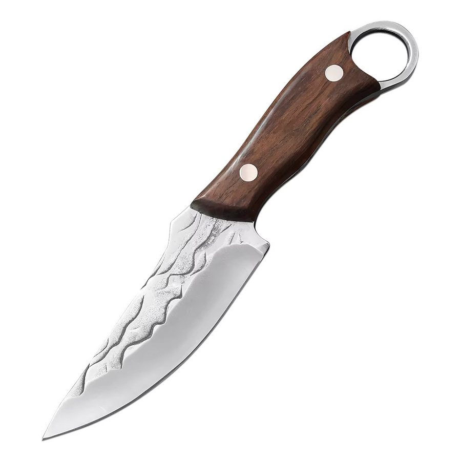 InLeung Handgeschmiedetes Edelstahl-Küchenmesser mit Holzgriff als Fleischbeil, Ausbeinmesser und Grillmesser - Bild 4