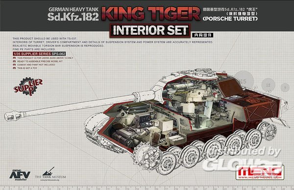 MENG Models German Heavy Tank Sd.Kfz.182 King Tiger (Porsche Turret) Interior Set, Fahrzeuge, Grau - Bild 1