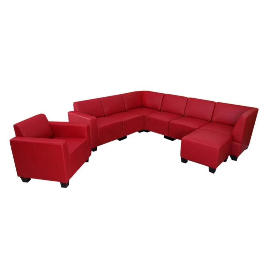 MCW Modular Sofa-System Lyon 6-1-1 in Rot aus Kunstleder im modernen Lounge-Stil - Bild 3
