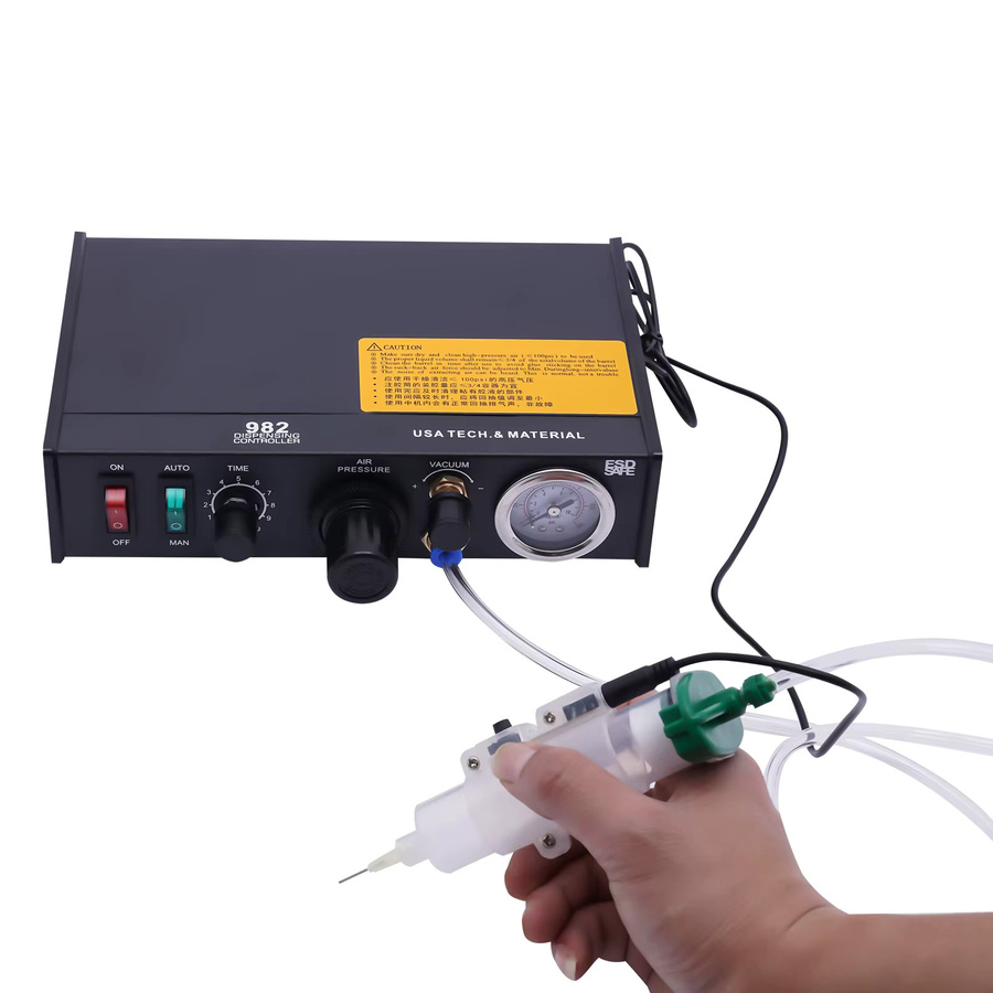 Halbautomatische Kleberspendermaschine in Schwarz für Elektronik, Schmuck und Maschinen mit minimalem Tropfen von 0,01 ml - Bild 3