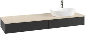 V&B Antao Waschtischunterschrank mit Frontstruktur und LED-Beleuchtung, Blau, B/T/H: 160 x 50 x 50 cm - Bild 1