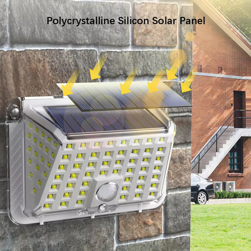Shenzhi Tech LED-Solar-Wandleuchte in Weiß mit Bewegungssensor für Garten und Terrasse - Bild 4