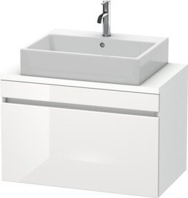 Duravit Waschtischunterschrank Com DuraStyle in Weiß Hochglanz mit einer Schublade und Türen, B/T/H: 80 x 47,8 x 51,2 cm - Bild 1
