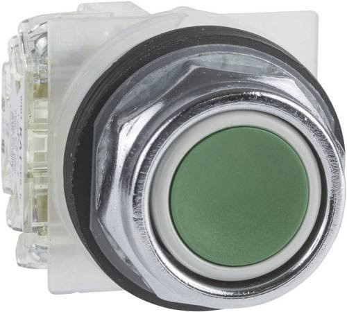 Schneider Electric 9001KR1GH5 Drucktaster in Grün, flach, ohne Rastung, Ø 30 mm, IP66, Metall - Bild 1