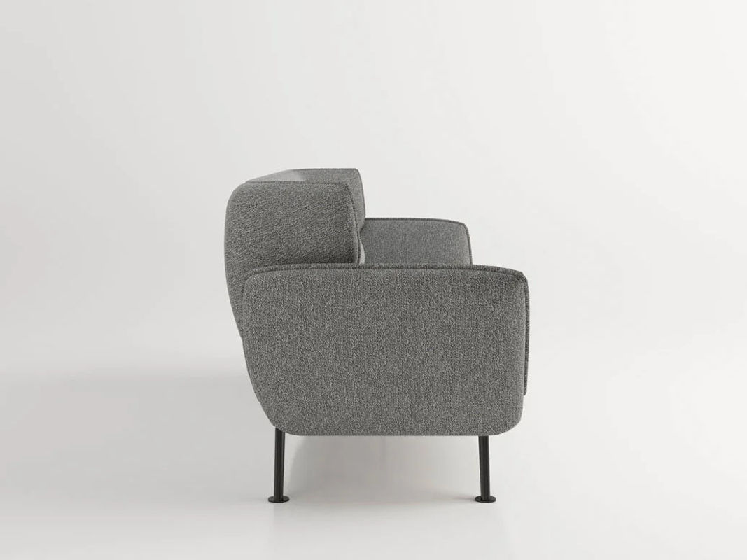 PHOENIX Medina Schlafsofa 3-Sitzer in Grau mit Arm- und Rückenlehne, inklusive Kissen und schwarzen matten Metallfüßen - Bild 2