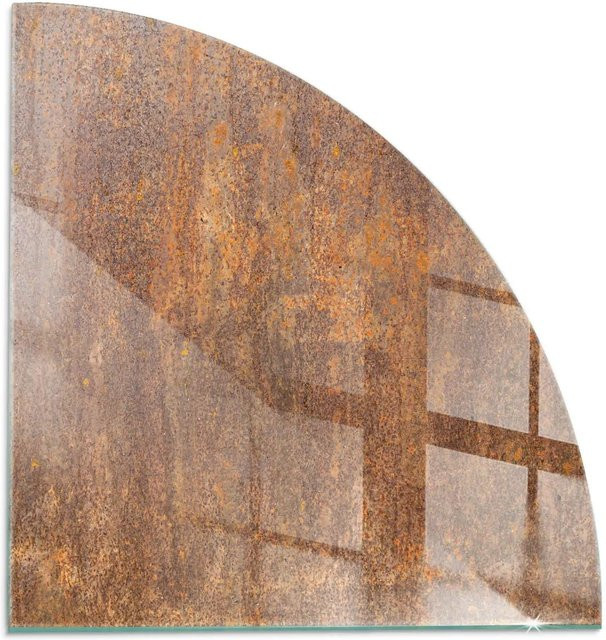 Tulup Kamin Glasplatte mit Roststruktur in Braun, B x H: 100 x 100 cm - Bild 1