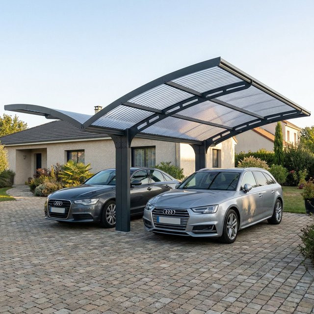 Palram Canopia Doppelcarport Arizone Double Wave in Anthrazit B/T: 495 x 578 cm - Bild 2