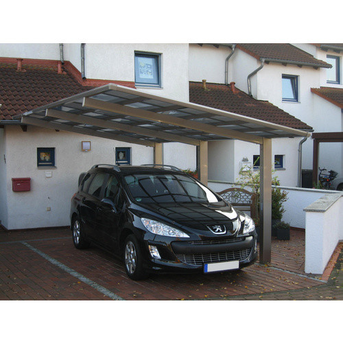 Ximax Einzelcarport Linea-110 in Edelstahl-Look, Farbe: silberfarben, B/T: 272,6 x 495,4 cm - Bild 3