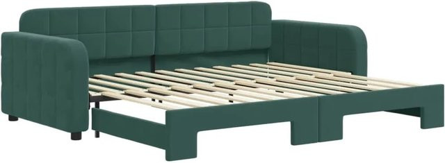 vidaXL Ausziehbares Tagesbett in Dunkelgrün aus Samt, B/T/H: 90 x 200 cm - Bild 1