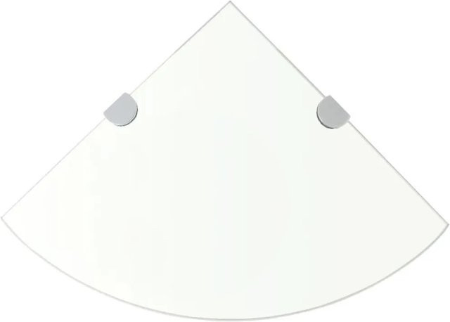 vidaXL Eckablage aus Glas Transparent mit verchromten Halterungen B/T: 25 x 25 cm - Bild 1
