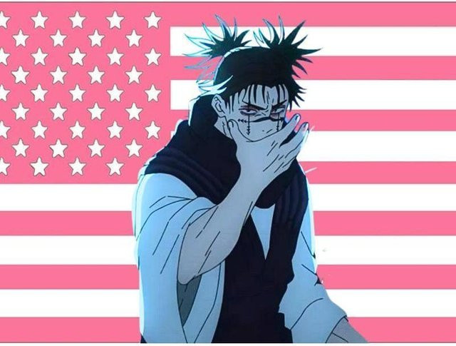 Jujutsu Kaisen Choso Anime Wandteppich mit amerikanischer Flagge, Farbe: Pink, Breite: 60 cm, Höhe: 90 cm, von JMG Household Supplies - Bild 1