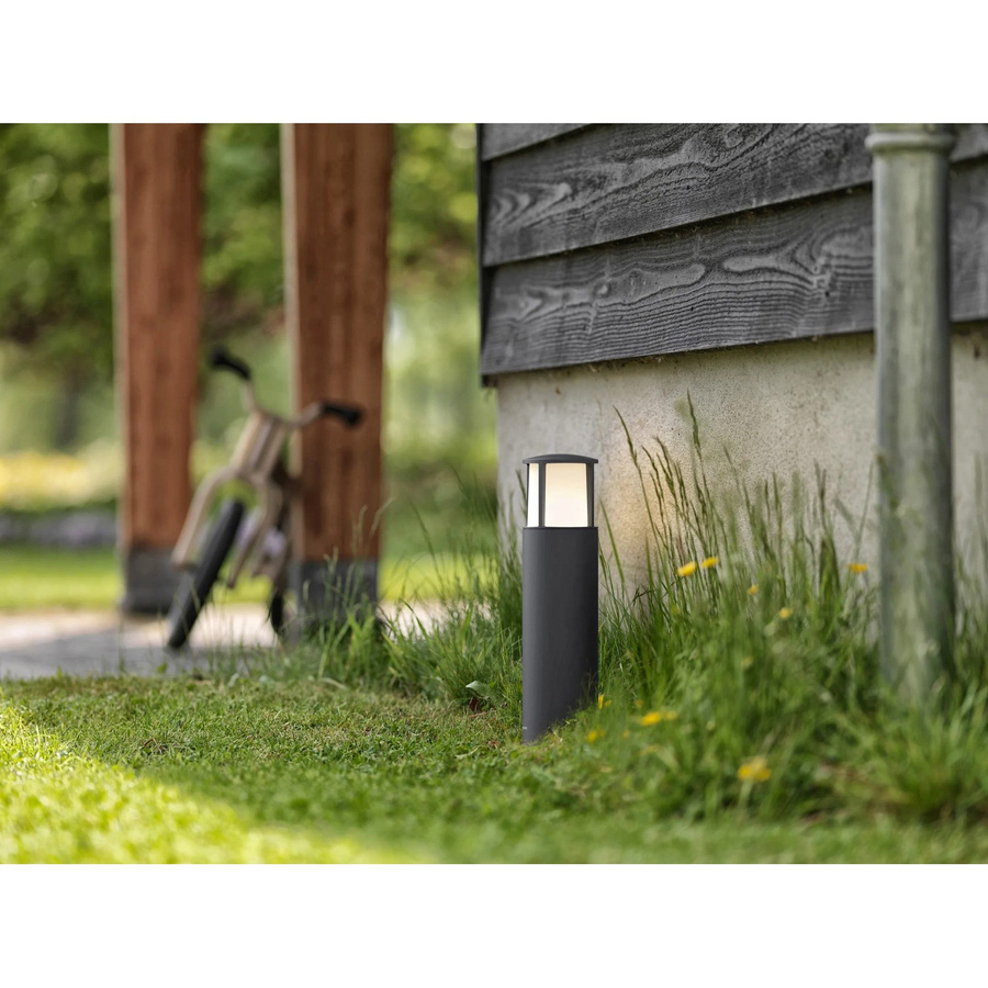 Philips myGarden LED-Sockelleuchte Post in Anthrazit aus Aluminium-Druckguss für den Außenbereich und Garten mit warmweißem Licht und IP44 Schutz - Bild 2