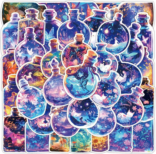 50 Stück Anime Travel Aufkleber Set in Multicolour für Laptop, Skateboard und DIY Journal - Bild 1