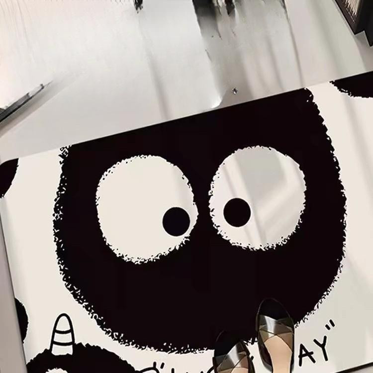 Saugfähige Kieselgur Badezimmer Fußmatte Big Eyes Serie von Yiran Furniture, Schwarz und Weiß, B/T: 60 x 40 cm - Bild 2