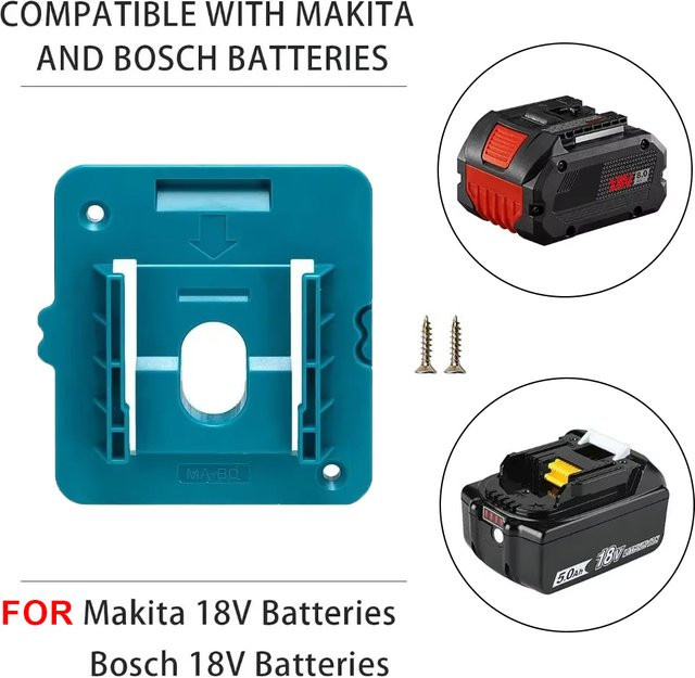 Makita Batterie Halter Wandhalterung für 18V Li-Ion Akkus BL1860 BL1850 BL1840 BL1830 in 1/5er Set - Bild 1