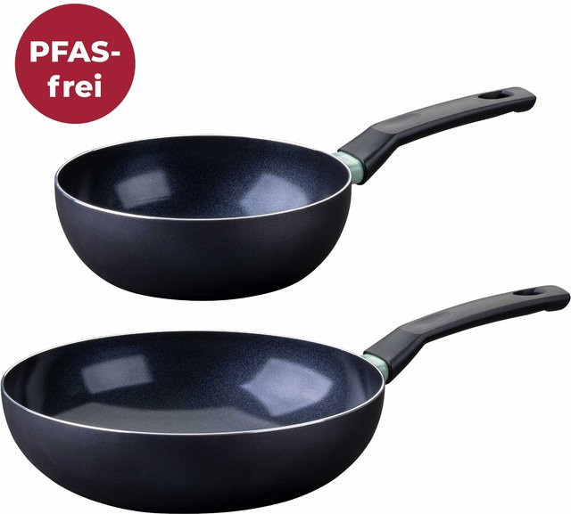 Fackelmann Wokpfannen-Set Brandao aus Keramik und Aluminium in Schwarz, 2-teilig, Ø 20 cm und Ø 28 cm, Backofenfest - Bild 1