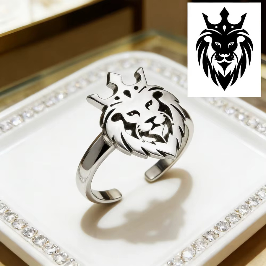 RetroGem Ring Edelstahl, Silber, Herren - Bild 2