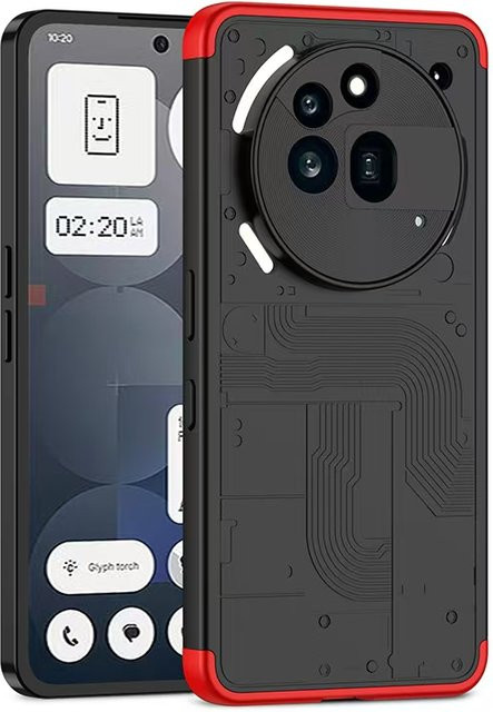 Nothing Phone 3A Pro Hülle 3-in-1 in Schwarz, stoßfeste matte Handyhülle aus hochwertigem PC-Material - Bild 1