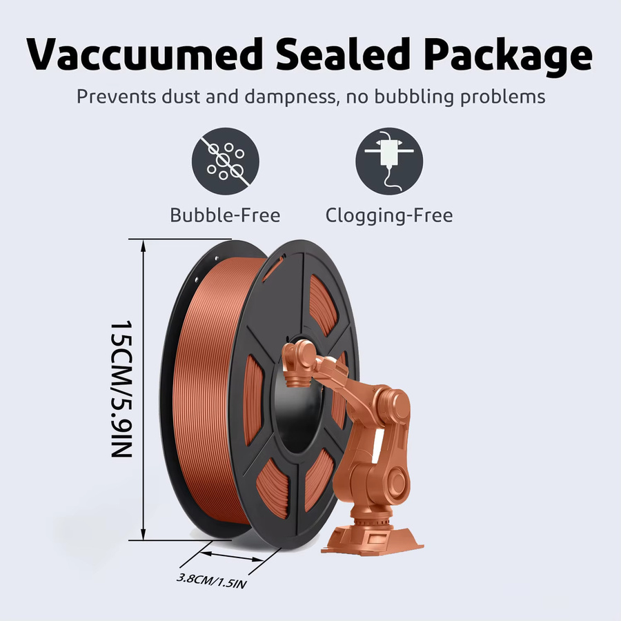 3D Maliang Seiden-PLA Filament Kupfer, 1,75 mm, 250 g - Bild 2