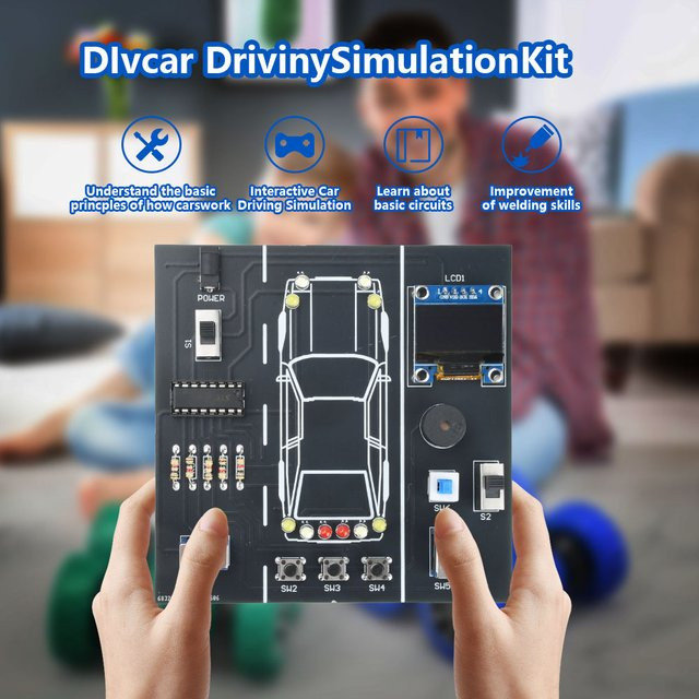 Aideepen DIY Auto Fahren Simulation Löten Praxis Kit, Schwarz - Bild 1