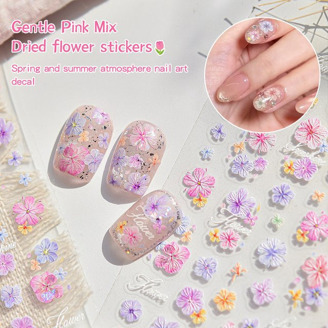 KANIU Nagelaufkleber, Blumenmotive, nude, glänzend - Bild 1