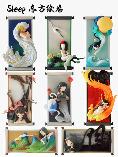 52toys Echte Schlaf Orientalische Scroll Serie, Blind Box, Einzelfigur, Mädchen - Bild 1
