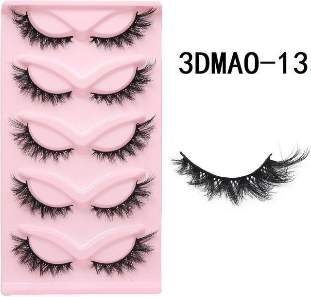 HBZGTLAD Falsche Wimpern, 3D Wispy Manga, Schwarz, 5 Paar, Unisex - Bild 1