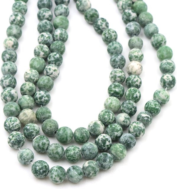Jade Perlen, 4–10 mm, matt poliert, Grün, Unisex - Bild 1