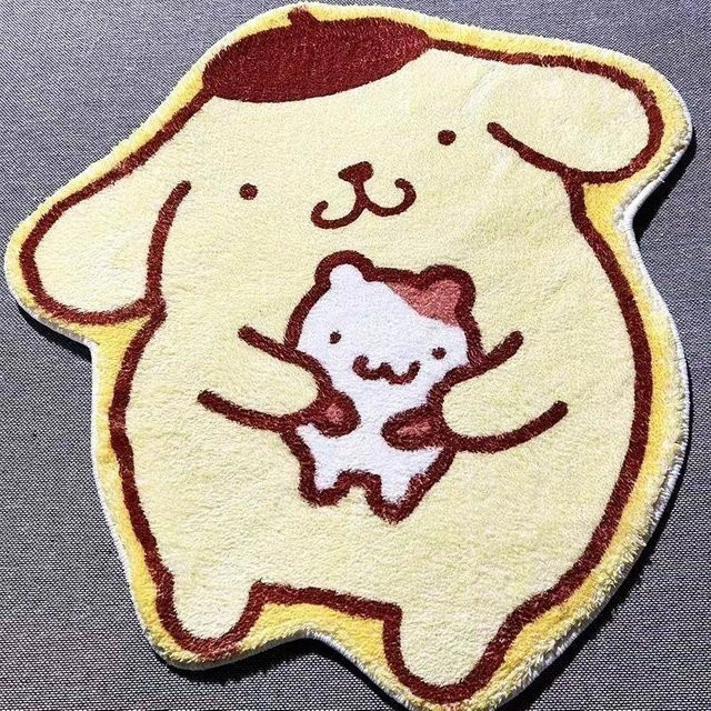Potdemiel Pompompurin Plüschteppich Gelb mit Kawaii Anime Motiv für Schlafzimmer und Kinderzimmer - Bild 1