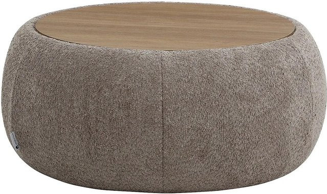 Vente-unique Couchtisch Sorieli in Taupe und Beige aus Bouclé-Stoff und MDF, B/T/H: 85 x 85 x 37 cm - Bild 1