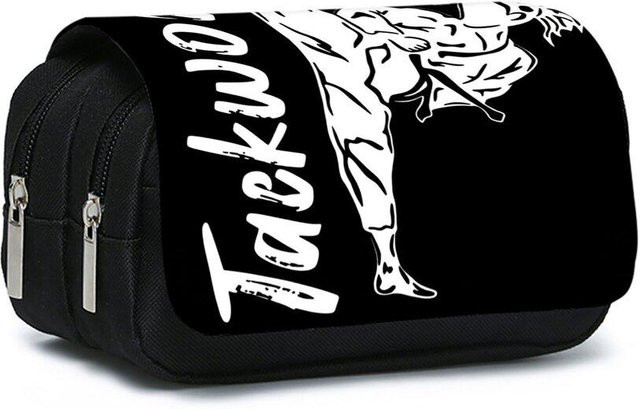 Fancy Style Studio Taekwondo Stoff Federmäppchen mit Doppelflip-Muster in Schwarz - Bild 1