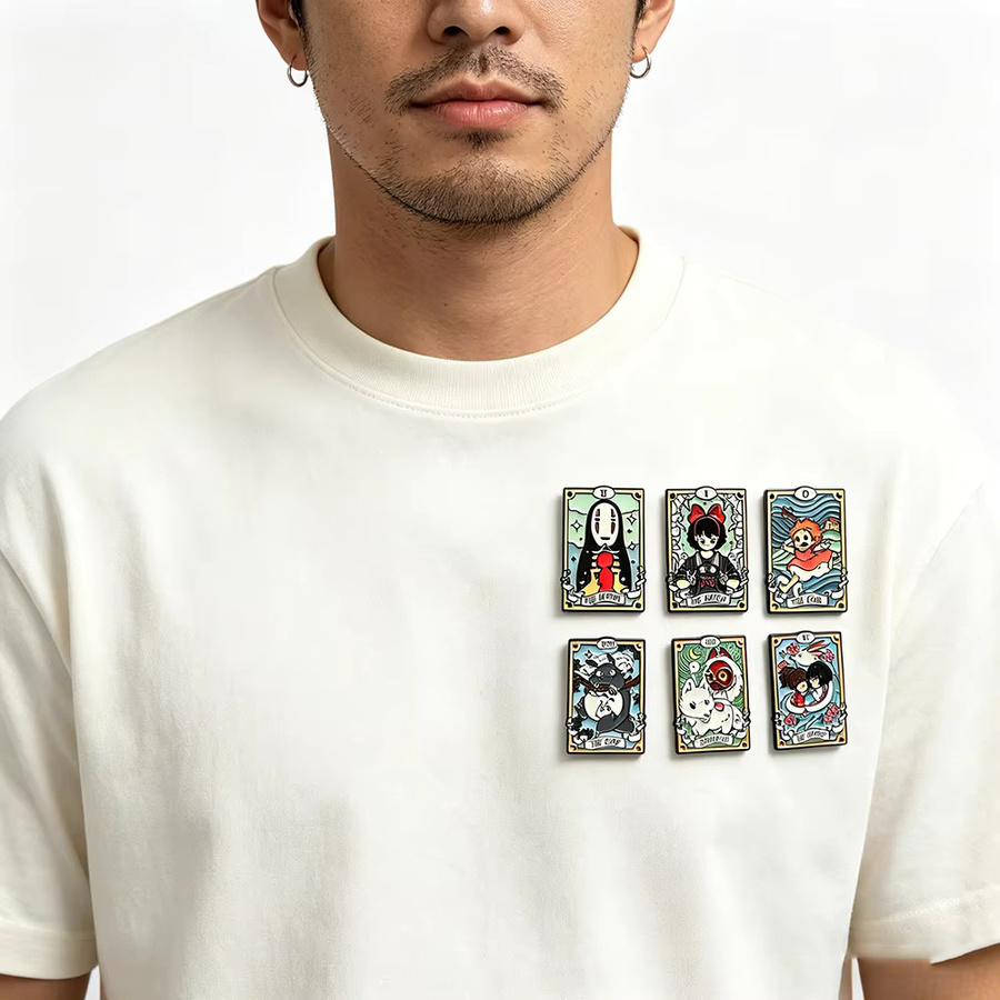 Bandai Broschen-Set, 6-teilig, Anime-Tier-Emaille, Cartoon-Katzen, Mädchen - Bild 4
